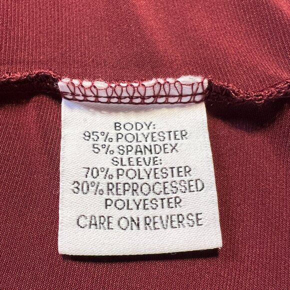 🍷Calvin Klein Burgundy Sleeveless Top Size M Ruffle Shoulder Detail timeless - Picture 7 of 10